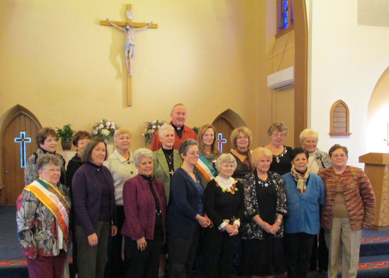 At the first installation of the Sussex County Division of the Ladies Ancient Order of Hibernians is the Rev. William Mathesius in back; in second row are Noreen Buzerak, Maryanne Vines, Bernie Polinski, Rose Holley, Denise Boswell, Mary Costello, Barbara Frankenberry and Doris Delaney. In front are Past National President Margaret Hennessey, Charlotte Duffy, Pat Hauf, Karen Sharkey, Virginia Pocock, Teresa Birely, Maggie St. Jean and Judy Doyle. SOURCE SUBMITTED