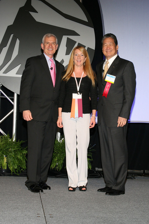 Shown at the Prudential Real Estate Conference in Las Vegas, Nev., are (l-r) James Mallozzi, chairman and chief executive officer of Prudential Real Estate and Relocation Services; Lee Ann Wilkinson, Realtor, and eighth in the nation for Prudential Real Estate; and Earl Lee, chief executive officer, HSF Affiliates LLC, president, Prudential Real Estate. SOURCE SUBMITTED