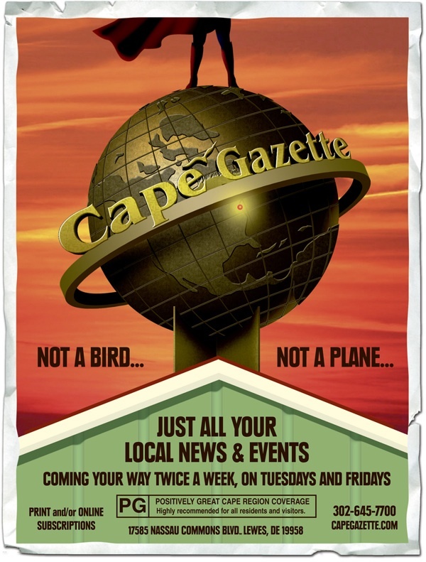 This ad for the Cape Gazette appeared in the 2012 Rehoboth Beach Independent Film Festival program and earned Cape Gazette Graphic Artist Teresa Rodriguez top honors for Best Print Promotional ad across all divisions in the 2012 Maryland-Delaware-D.C. Press Association Advertising Contest. SOURCE CAPE GAZETTE FILES