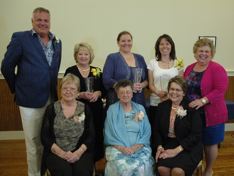 Beebe Medical Center presented three Nurse Practice Awards during Nurses’ Week. Pictured here, left to right, back row, are: Paul Minnick, RN, MSN, NEA-BC, Executive Vice President and Chief Operating Officer of Beebe Medical Center; Donna Anderson, RN, CIC; Allison Clobes, RN, OCN; Teresa Hitchens, RN, BSN, CPHQ, CNOR, CRNFA ( E ); and Jacquelyn O. Wilson, EdD, Vice Chair, Beebe Board of Directors. Front row, left to right, Bonnie Austin, RN, BS; Eleanor P. Cordrey, RN; and Connie Bushey, MSN, Med, RN, Executive Director of the Margaret H. Rollins School of Nursing at Beebe Medical Center.