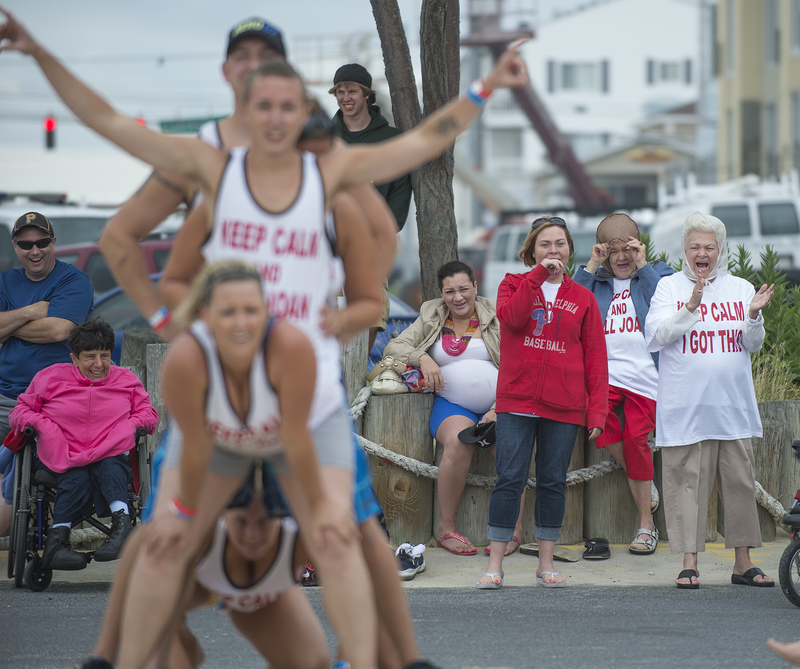 Team Nicola brought out the cheering section repleat with "Keep Calm, Joan's Got This" shirts. Cheering them on are (l-r) Camille Caggiano, Suzanna Bermudez, Kelly Munyan, Janet Munyun and Nicola co-owner Joan Caggiano. BY DENY HOWETH