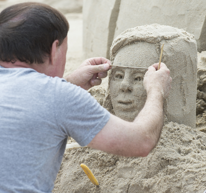 David O'Brien works on a conceptual piece that will become the face of Edward Snowden, the recent wiki leaker. BY DENY HOWETH
