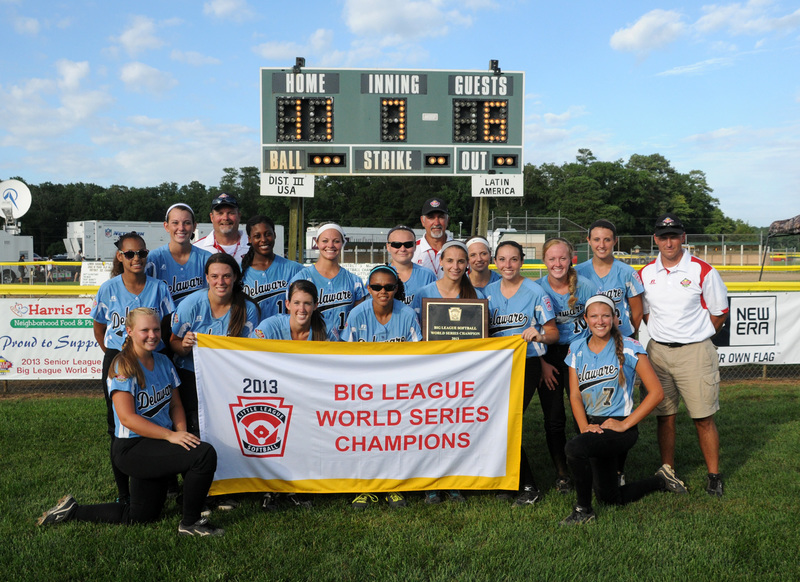 Delaware District 3 Big League All-Stars came from behind to down Puerto Rico 11-6 in the Big League World Series. The Big League World Champions include Alexis Burger, Kaitlyn Slater, Shelby Wilkins, Tori Williams, Morgan Smith, Hailey Andrews, Karlie Smith, Rachel Hudson,Victoria Short, Mykala Steele, Nicole Ullman, Tiara Duffy, Chelsey Ward, Kassidy Gallo, Cailey Issacs, Kimberly Gallo, coaches Mark Isaacs, Monroe Hudson and manager Guy Wilkins. BY DAN COOK