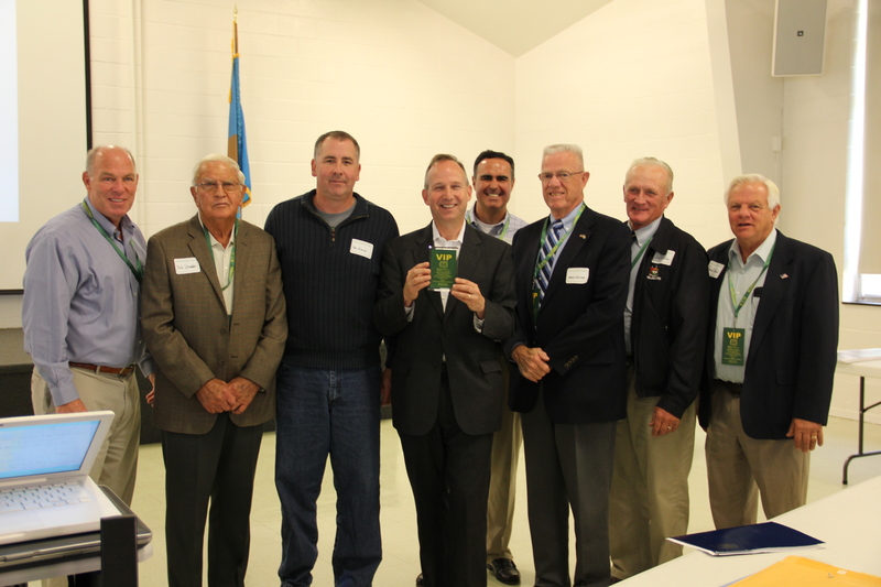 Sussex legislators and Gov. Jack Markell were honored at the Sussex Outdoors summit for their continued support of expanded trail networks and other healthy living initiatives in Sussex County. Shown are (l-r) Rep. Pete Schwartzkopf, D-Rehoboth Beach; Sen. Bob Venables, D-Laurel; Rep. John Atkins, R-Millsboro; Markell, Sen. Ernie Lopez, R-Lewes; Rep. Harvey Kenton, R-Milford; Rep. Dave Wilson, R-Bridgeville; and Sen. Gerald Hocker, R-Ocean View. BY DENNIS FORNEY