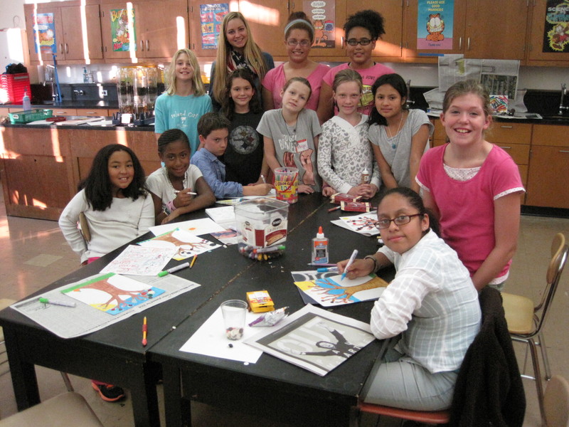 Crafty Crafters students pose for a group shot with their CHHS Honor Society student mentor, Jessica Stevenson. Shown (l-r) are Aaliyah Harmon, Tia Jarvis, Quinn Dubre, Liam Leishear, Stevenson, Gabriella Orsini, Jasmine Mayo, Paige Warren, Kendra Rhodes, Lexi Jimenez, Dora Perez, Amy Membreno and Hannah Riale. SOURCE SUBMITTED
