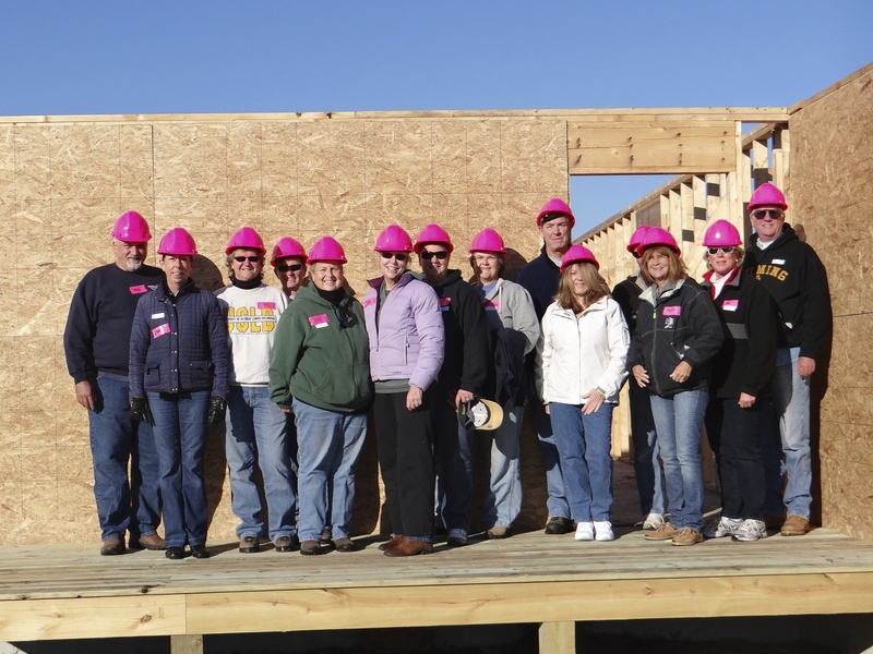 Pictured at the Oct. 26 SCHFH build are members of the Women's Council of Realtors and supporters (l-r) Bill Morrow; Lynn Morrow, WCR treasurer; T.C. Cason, WCR secretary; Lynda Schepler; Gail Tannenbaum; Carol Wayne, WCR president-elect; Ruth Sivils, WCR president; Wendy Walker; Art Coppola; Jeanne Coppola, WCR realtor member; Mike Emmet (obscured); Trudy Albrect, WCR realtor member; Gail Cox, realtor; and Greg Cox, realtor. SOURCE SUBMITTED