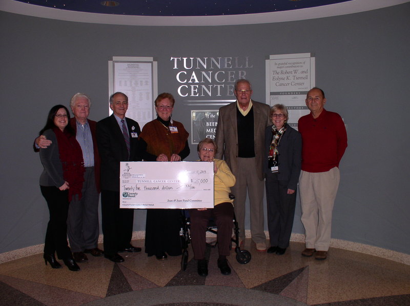Pictured left to right, are: Beth Salaman, Event Coordinator Beebe Medical Foundation; James J. Martin Jr., Chairman, Jean & Joan Fund; Jeffrey M. Fried, FACHE, President and CEO, Beebe Healthcare; Cherrie Rich, Executive Director, Oncology ServicesTom Crowley; Judy Aliquo, President and CEO Beebe Medical Foundation; and Bob Wolhar. Seated is Tillie McHugh.