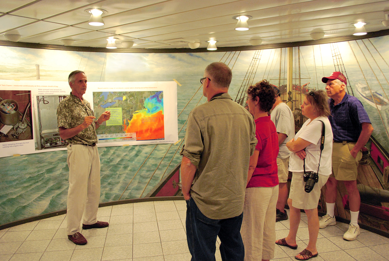 Dr. Jonathan Sharp of UD's School of Marine Science and Policy speaks to a small group about his study of water conditions and biological responses in the Delaware Bay. He will deliver a lecture on his findings as well as the need to communicate scientific information effectively at the June 19 Ocean Currents Lecture Series. SOURCE SUBMITTED