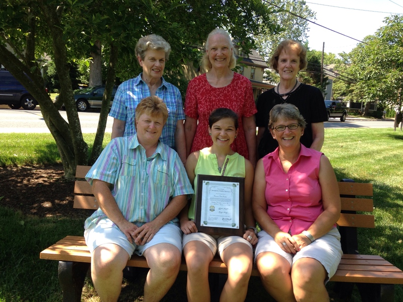 Shown at the award presentation are in back (l-r) Joan Kirk, Public Service Award committee member, Broad Creek Grange #59; Master Lynda Wright, Sussex County Pomona Grange #3; and Yvonne Martz, Public Service Award committee member, Cape Henlopen Grange #20. In front are Public Service Award Committee Chair Trudy Kruger, lecturer, Sussex Pomona Grange #3; Emma Rider, Sussex County Pomona Grange Public Service Award recipient; and Lori Ockels, Emma’s mother. SOURCE SUBMITTED