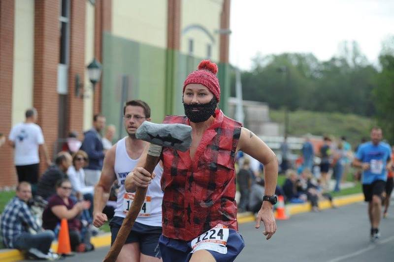The Dogfish Dash is well known for creative and unique costumes, like this lumberjack costume worn by Katherine Kulig Aurilio. BY DAVE FREDERICK
