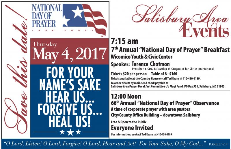 National Day of Prayer, National Day of Prayer Breakfast, Wicomico Youth & Civic Center, Wicomico, Salisbury, Maryland