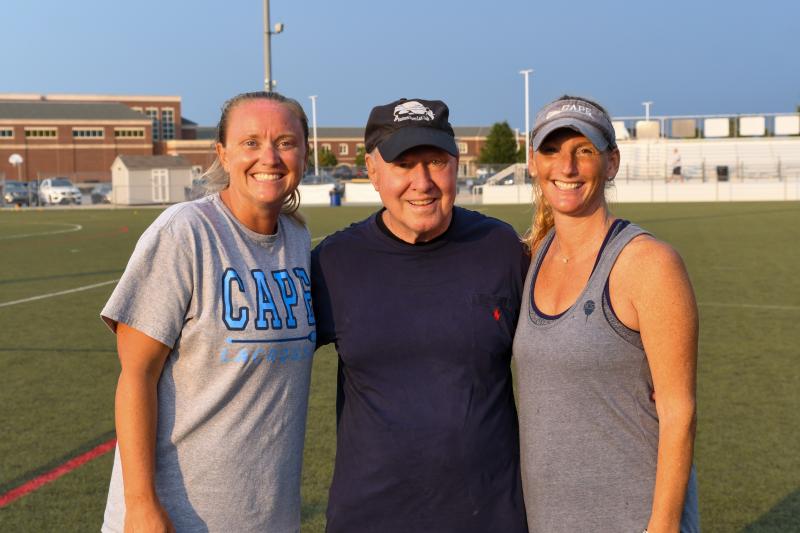 Cape’s only three girls’ lacrosse coaches in program history are (l-r) Lindsey Underwood, P.J. Kesmodel and Gretchen Wyshock.