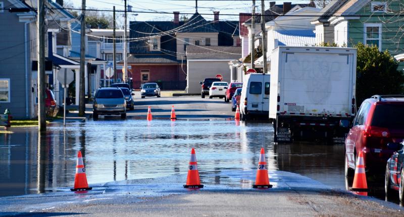 Several streets in the Kimmeytown area of Georgetown were flooded following the Jan. 9-10 storm, including Cedar Street. RON MACARTHUR PHOTO