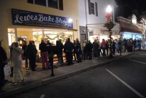 The line outside of the Lewes Bake Shoppe extends way down Second Street as visitors wait for the opportunity to taste some of the treats. BY STEVEN BILLUPS