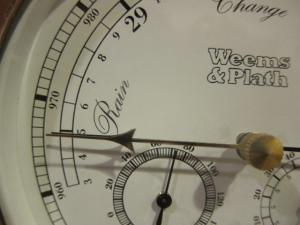 Here's where the barometer stood when I left the house at about 1 p.m. to head for Milton.