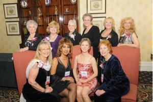 Serving as models at the Southern Lights Life fashion show are in back (l-r) Sandy Bunting, Vicky Cooke, Rena Howard, Ruth Tullis, Gail Lanouette and Patricia Wright. In front are Linda Goodnight-Halverson, Okemah Strickland, Melanie Giangrant and Connie Holdridge. All are breast cancer survivors. SOURCE SUBMITTED