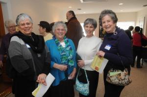 Supporting the center at its opening are (l-r) Judy Cousins, VIA volunteer and intake worker; Karol Power; Teri Munz; and Kay Scheckinger. BY STEVEN BILLUPS