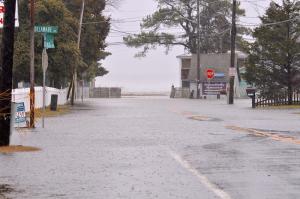 It didn't take long for flooding to occur in the usual places in Oak Orchard and Long Neck. BY RON MACARTHUR