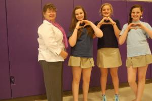Sussex Academy students swept the Love Poem Contest sponsored by the South Coastal Library in Bethany Beach. Abby Pardocchi took first place, Gabby Pardocchi earned second and Tessa Elling earned third. Of the seven other finalists, four were current Sussex Academy students, including Kierstin Blatzheim, Elise Conlin, Rachael Weidman and Clarice Pamplona; one additional student, Julie Parsons, is an alumna. Shown (l-r) are writing teacher Karen Hugues, Abby Pardocchi, Tessa Elling and Gabby Pardocchi. SOURCE SUBMITTED