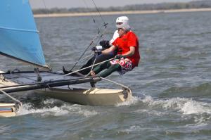 Alex West of Pownal, Maine, and Morgan Miller of Doylestown, Pa., take part in the first race on May 12. BY RON MACARTHUR