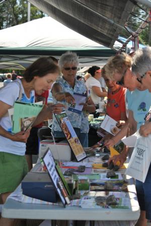 Patricia Haddock, vegan and founder of VegRehoboth and co-organizer of VegFest, speaks to guests about her favorite vegan options offered at local grocery stores. PHOTOS BY LEXI COON