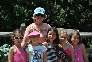 Brownie Troop 46 and Chairwoman of Lewes in Bloom Nancy Phillips pause after a hard day's planting. Enjoying the day are in back, Nancy Phillips and (l-r) Jacqueline Thomas, Tori Lingo, Terri Kerschner, Alodie Elliot and Angelina Graofalo. PHOTOS BY LEXI COON