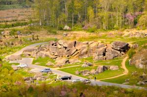Devil's Den is where Confederate troops mounted their ill-fated attack on Little Round Top. Rebel snipers used the rocks as vantage points to fire on Union troops situated above them. BY RON MACARTHUR