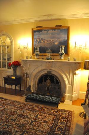 The main room and fireplace in the Eisenhower home. They spent more than $250,000 ($2.1 million in today's dollars) to restore the home in the 1950s. BY RON MACARTHUR