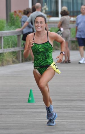 Joanna Baird, 20, of Lutherville-Timonium, Md., was the first woman to cross the finish line in 33:54. BY NICK ROTH