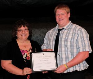 Marshall Brown of Lewes receives the Rebekah Assembly of Delaware award from June Brittingham. SOURCE SUBMITTED