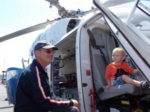 LifeNet pilot Tom Humes talks about the safety of flying helicopters. Alex Mavity of Lewes is skeptical. BY RACHEL SWICK MAVITY