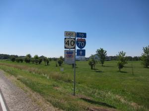 We rode at least 20 miles today along old Route 40 which is designated as a national historic highway. Not much traffic - most of it is on I-70, not too far away.