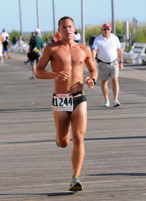 Cody Quig, 21, of Wilmington, was the top finisher in the biathlon with a time of 32:14.9. BY DAN COOK