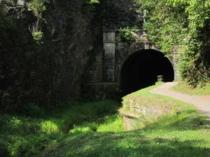 The Paw Paw Tunnel took 12 years to build in the middle 1800s and carried the Chesapeake and Ohio Canal through a mountain. Many companies went broke building the tunnel. A few thousand feet in length, it saved six miles of canal construction along several turns of the Potomac River. The tow path trail was super dark, dank and disorienting.