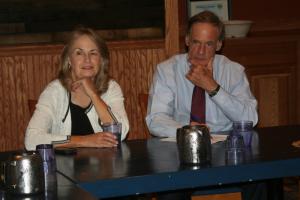 Martha and Sen. Tom Carper listen to comments from representatives of the state's tourism, restaurant and micro-brewery industries at a recent roundtable discussion at Bethany Blues BBQ near Midway. Carper said he remains committed to establishing a national park in the First State. BY HENRY J. EVANS JR.