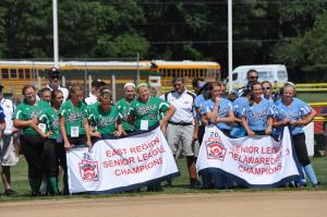 Girls from Milford, left, and Laurel each earned a spot in the senior league tournament. The two teams met in the first game, with Laurel winning 4-1. BY NICK ROTH
