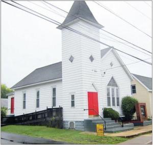 St. Paul's Methodist Episcopal Church in Lewes was built in 1882 on the corner of West Fourth and Park streets. Diane Stollenwerk and Maggie McIntosh purchased the building and are converting into their home. The couple will keep the building's exterior architectural features, even the bell tower. BY DENNIS FORNEY