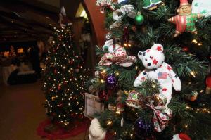 This patriotic bear decorates one of the many trees on display raising funds for Delaware Hospice. BY STEVEN BILLUPS