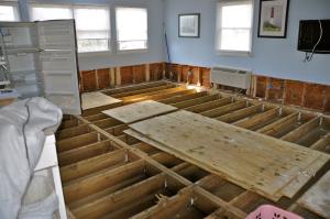Flooding is a real-life issue in communities such as Primehook Beach. This home has work being done in September 2011 to repair water-damaged walls. BY RON MACARTHUR