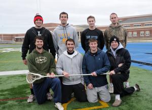Members of the Cape Henlopen 2008 state championship team playing at the annual Turkey Bowl are in back (l-r) James Cook, Bryan Mack, Andrew Scrutchfield and Mark Tappan; in front, Ian Stewart, Alex Albanese, Scott Brozey and Franc Cook. BY DAN COOK