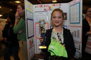 Elsa Leebbel from Shields Elementary placed first in the Physical Science category, Focus on Chemistry with her project titled “pHeeling Acidic or Alkaline.” Leebel wanted to find out if the food she ate affected the pH of her body. She hypothesized that food would change the pH of her saliva and urine. She discovered that her diet did change her body pH as measured by saliva and urine. BY STEVEN BILLUPS
