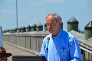U.S. Sen. Tom Carper talks about the importance of the tourism industry to the state. BY RON MACARTHUR