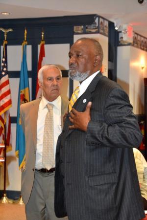Richard Smith, right, president of the Delaware NAACP, tells county council the group will not accept the councilmanic grant for the youth council. With Smith is Jea Street, NAACP and New Castle County Council member. BY RON MACARTHUR