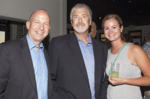 Delaware Gov. Jack Markell joins Matt Haley and Lauren Robertson during the fundraising event. BY DENY HOWETH