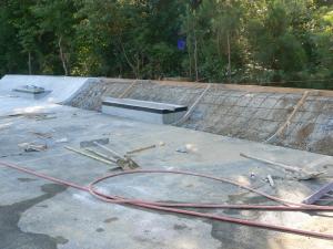 A section of the Epworth UMC parking lot is converted into ramps and rails for the new skate park. BY TAGGART HOUCK