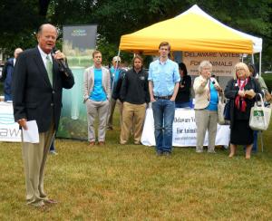 Sen. David McBride, D-Hawk's Nest, addressed the crowd about the need for clean water initiatives. BY MADDY LAURIA