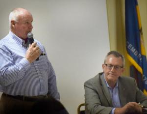 Bob Lawson, a Harbeson resident, farmer and founding member of the Harbeson Improvement Association, criticizes Allen Harim's operations at its Harbeson plant and asks for a solution to trash, traffic, odor and noise problems. BY MADDY LAURIA