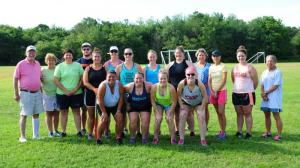 Counselors and coaches for the MAFHC are in back (l-r) former camp owner Richard Miller, Denise “Gobie” Gobrecht, Frannie Slabonik, Jacob Barters, Lina Velasquez, Lori Miller, Kerry Angelozzi, Kayla Bixler, Kylie Hrehor, Sandy Fauser, Kathy Jackson, Erin Moore and Robin Adair. In front are Sarah Humphries, Taylor Wiggins, Abbey Kemble and Noelle Kephart. DAN COOK PHOTO