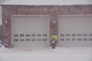 Keeping the entrance to the Rehoboth Beach Volunteer Fire Co. open is a demanding job. RON MACARTHUR PHOTO