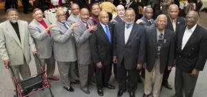 Most Worshipful Prince Hall Grand Lodge Masons of Delaware were in attendance showing support for the Richard Allen Coalition.
L-R
Past Master Freddie Williams
Past Master John E. Williams
Most Worshipful Past Grand Master Nathaniel Earl Williams
Past Master William Duffy (rear)
Right Worshipful Grand Senior Warden Everett Lewis Jr.
Bro. Ralph Harmon (rear)
Right Worshipful Deputy Grand Master Isacce Morris
Right Worshipful Grand Secretary Kelvin L. Harmon (rear)
Most Worshipful Grand Master Frederick A. Duffy
Most Worshipful Past Grand Master James R. Fitzgerald Jr. (rear)
Most Worshipful Past Grand Master Solomon Henry
Right Worshipful Grand Junior Warden Arlington C. Bey (rear)
Most Worshipful Past Grand Master Franklin S. Chandler Sr.